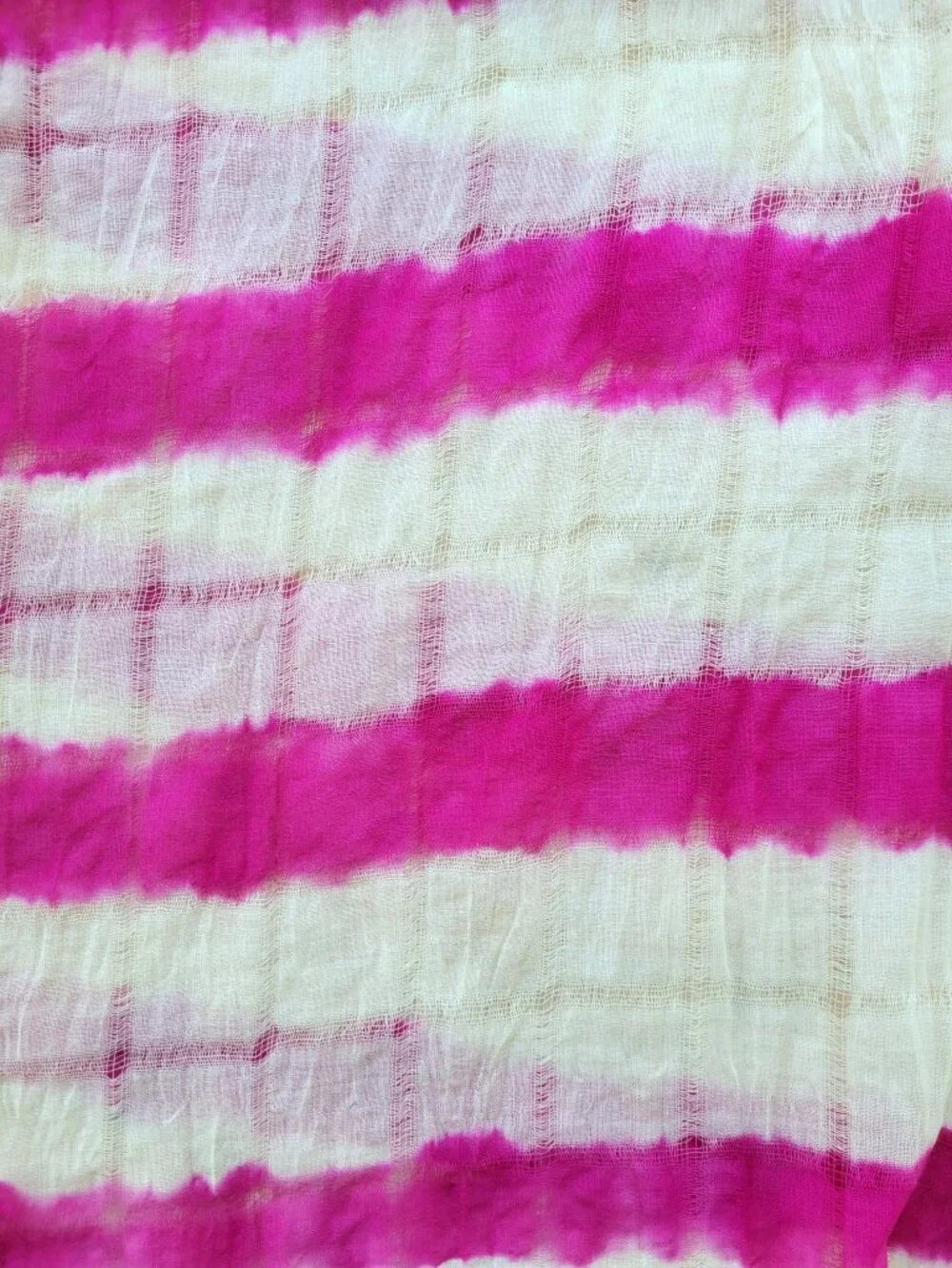 J. Crew Light & Airy Magenta Pink Raw Edge Wool Shibori Scarf